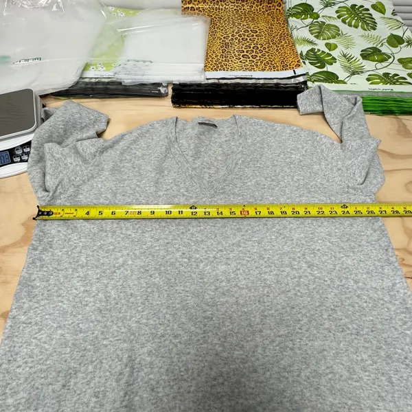 Zara The Maternity Mood Oversized Knit Chunky‎ V-neck Sweater 9919/102/803 Gray - Image 10