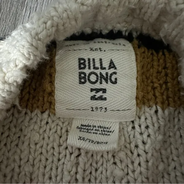 Billabong Easy Going Multicolor Chunky Knit Long Sleeve‎ Cropped Sweater Sz XS - Image 8