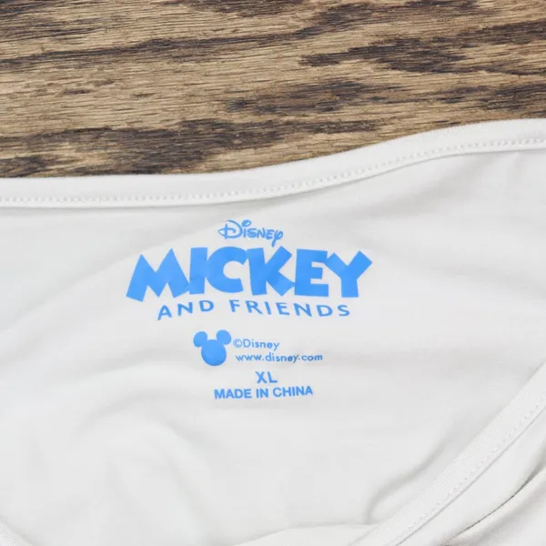 NEW Disney Womens Mickey Mouse Pajama Shirt Top M8901185MK Light Gray XL - Image 4