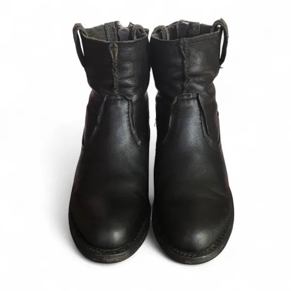 Frye Women Leslie Artisan Black Leather Boho Zip Ankle Boot Size 6.5 - Image 2