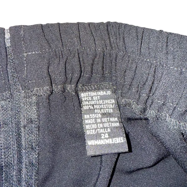 Black Wide-Leg Elastic Waist Pants | Size 24W - Image 2