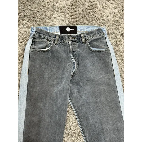 After Party Nasty Gal Levi’s Reworked Two Tone Jeans Size 27 Light Dark Y2K VTG - Image 6