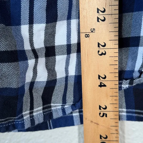 Lauren Ralph Lauren Blue Plaid Button Down Shirt Womens M Fall Preppy Classic - Image 4