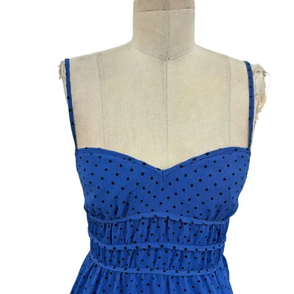 La Maison Talulah Sorrento Midi‎ Dress Azure Blue Polka Dot Size Small - Image 4