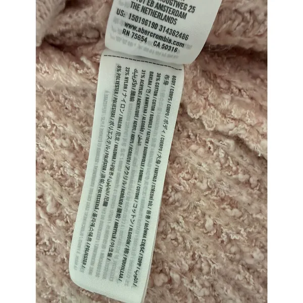 Abercrombie & Fitch Pink Cable Knit Open Front Cardigan Sweater Womens Medium - Image 5