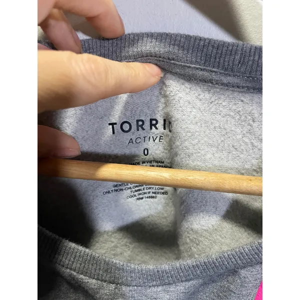Torrid Active‎ Sweatshirt Womens 0 Gray Pink Star Print Racing Stripe Athleisure - Image 5