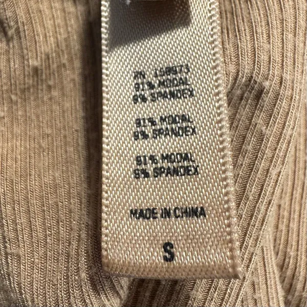 Skims Sienna Soft Lounge Ribbed Long Sleeve Pajama Top Size S Brown Button Up - Image 5