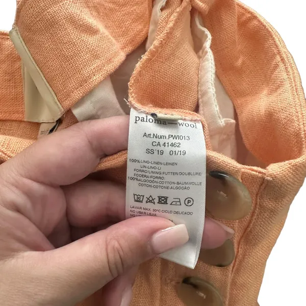 PALOMA WOOL Adeline Linen‎ Pant Peach Sz 34 (US 2) - Image 6