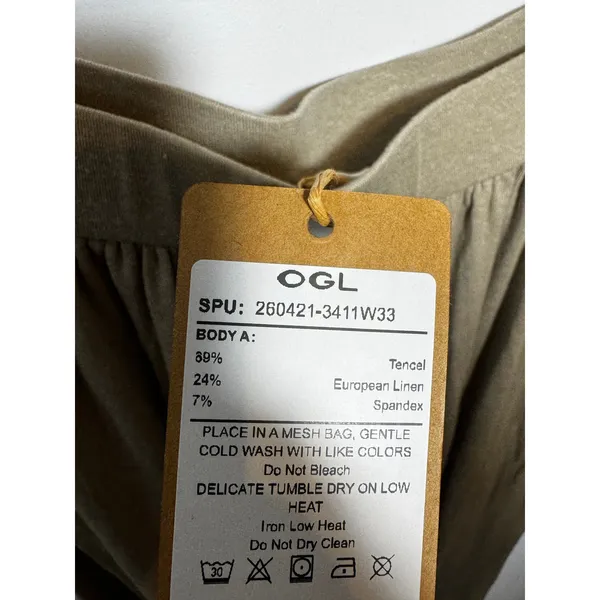 OGL Tencel-Linen Soft Linen Knit Gathered A-Line Maxi Skirt with Pockets Large - Image 5