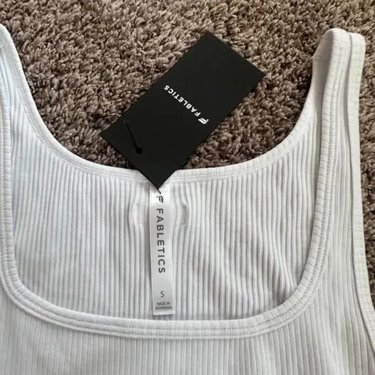 Fabletics NWT white cotton tank - Image 3