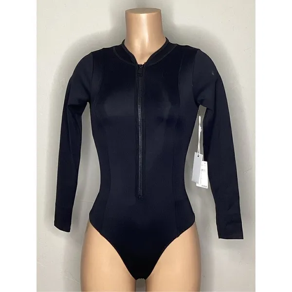 NEW. Good American black long sleeve scuba suit. XS. Retails $129 - Image 4