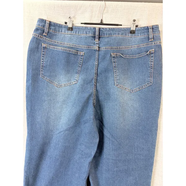 NWT Daily‎ Thread Jeans Blue Denim Button Fly Cropped Wide Leg Pants 18W Plus - Image 7