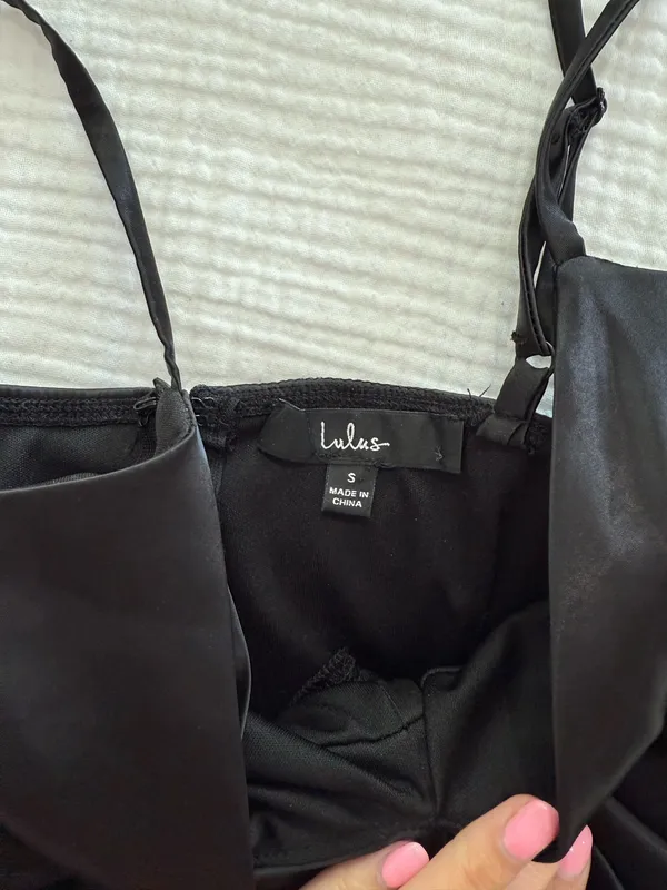 Lulus pleather black mini dress - Image 3