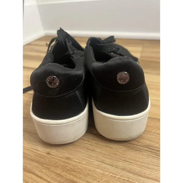 Steve Madden Bertie-S Shoes Wm‎ Size 9.5 Black Satin Platform Sneaker Casual - Image 4
