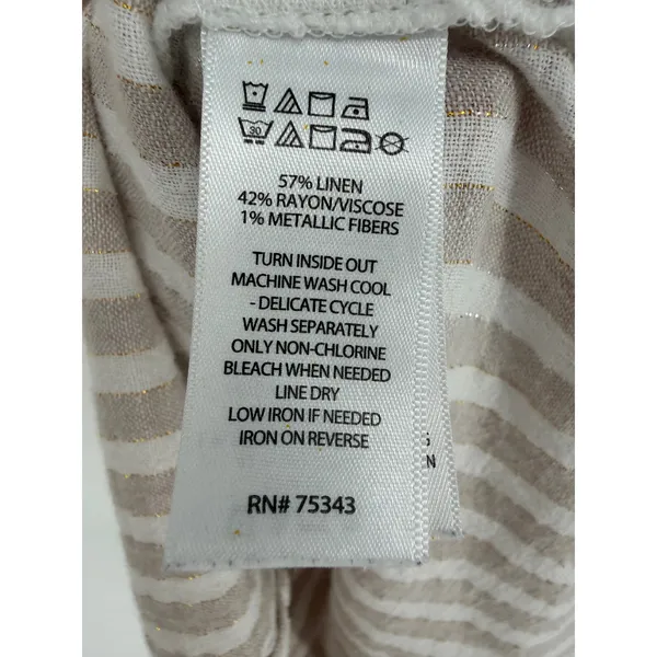 Rachel Ashwell Linen Blend‎ S, Striped Braided Racerback Midi Dress Boho Beach - Image 9