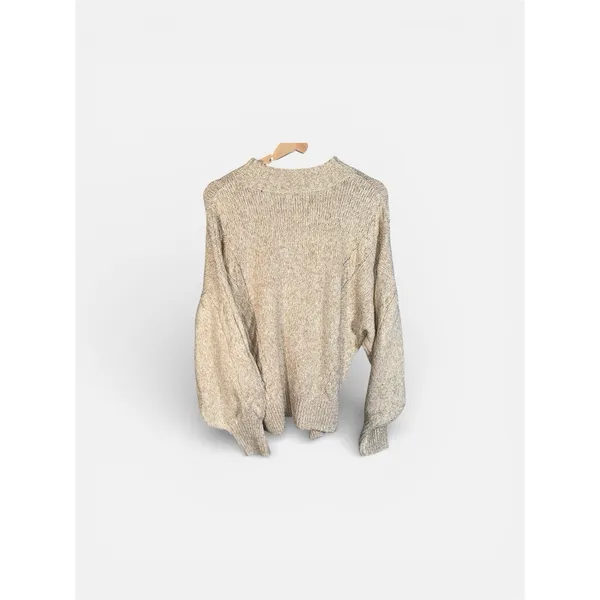 Old Navy Women Sz 2X Cream Beige Cable Knit Sweater Oversized Slouchy Cozy Plus - Image 2