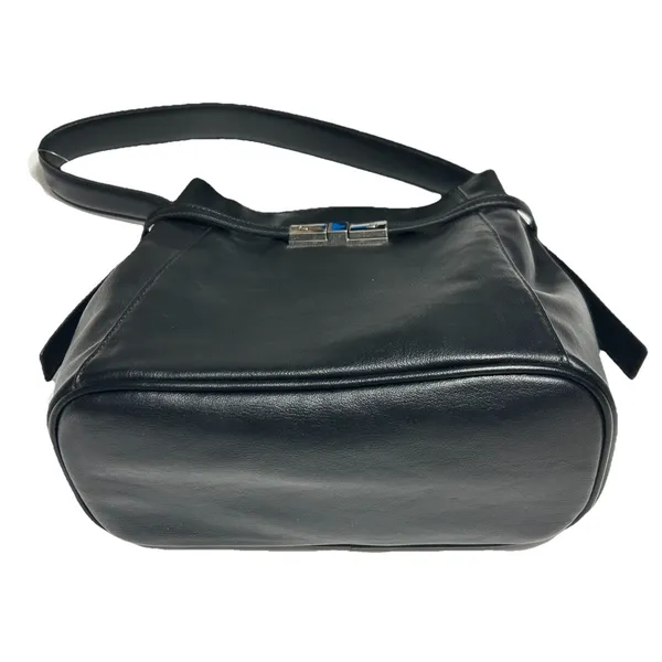 Time & Tru Dalton Shoulder Bag Black Faux Leather Purse Silver Belt Hardware NWT - Image 10