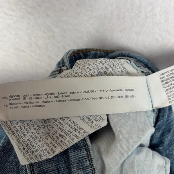 ZARA Distressed Skinny Jeans Women's 34 Blue Curvy Mid Rise Button Fly Casual - Image 9