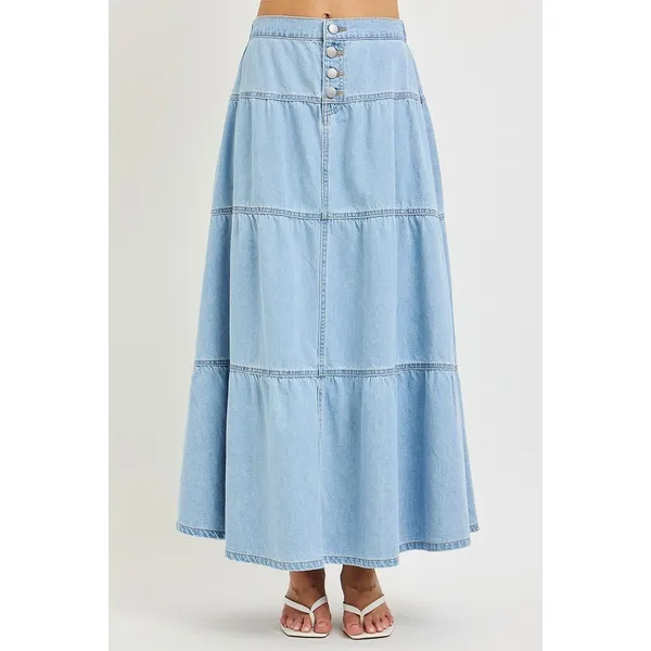 RISEN High Rise‎ Ruffle Long Skirts - Image 3
