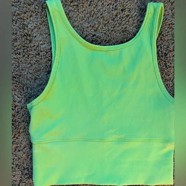 Lululemon Power Pivot Ribbed Tank Top Scream Green Size 4 - Image 2