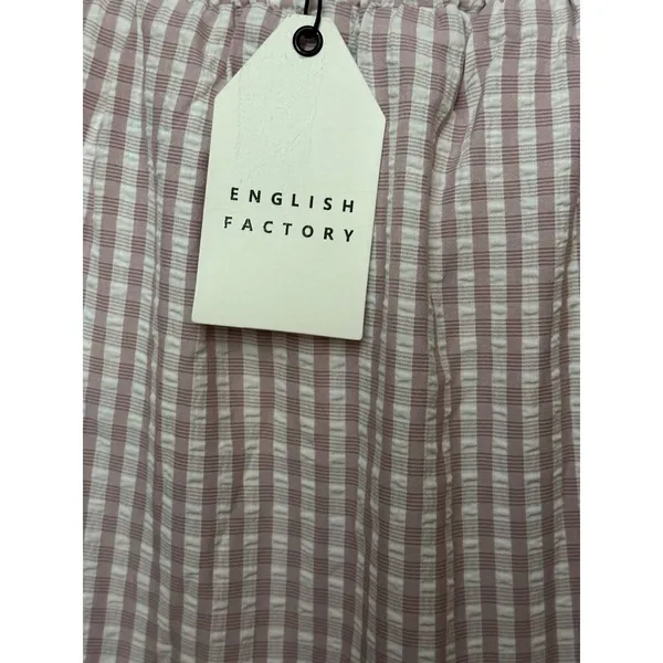 English Factory Check Print Tiered Maxi Skirt Gingham High-Waisted Size M NWT - Image 7
