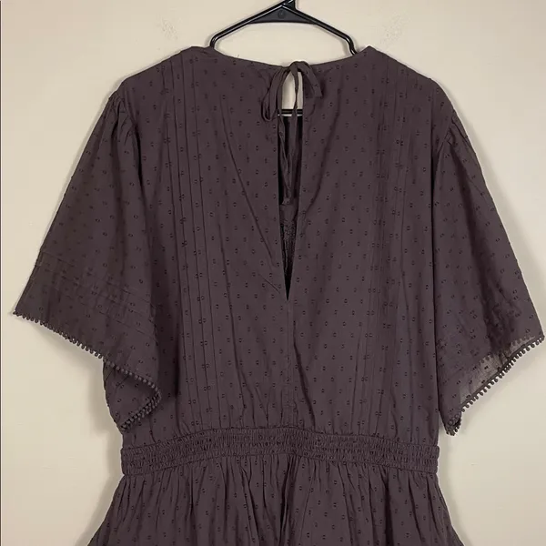 NWT Abercrombie & Fitch Women’s Swiss Dot Embroidered Brown Mini Dress Romper - Image 9