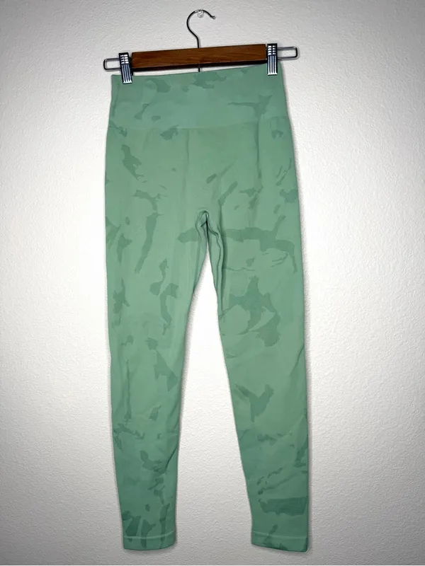 Aurola Women's Camo Leggings 25" Green High Waisted Athleisure S Pilates Workout - Image 2