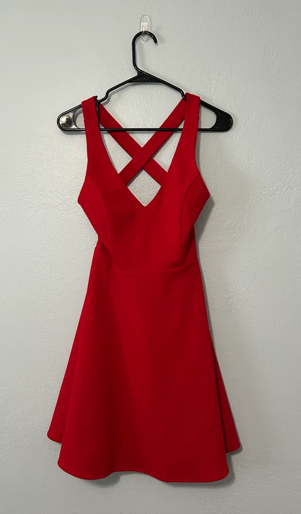 Lulus NWT Katrina Red Strappy Sleeveless Skater Dress - Image 6