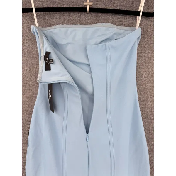 Lulus Ismene Light Blue Corset Seamed Strapless Maxi Dress NWT Sz XS - Image 4