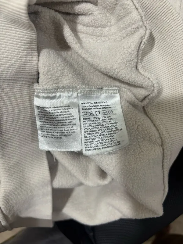 H&M Divided Women’s XS Cream Full Zip Hoodie Neutral Minimalist Sweatshirt - Image 6