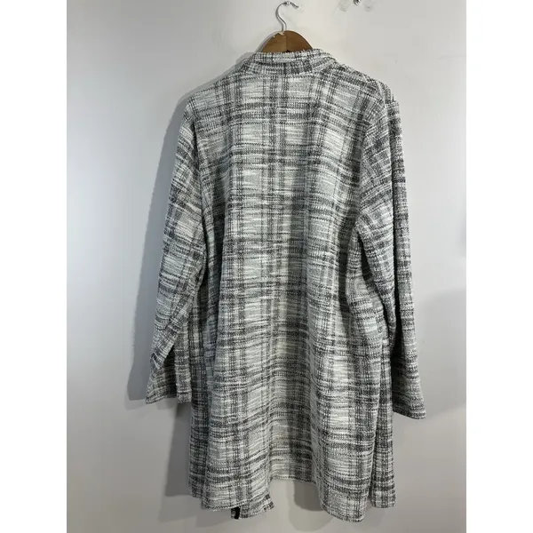 Womans Mellowday Size 3X White Black Open Front Cardigan Coat - Image 2