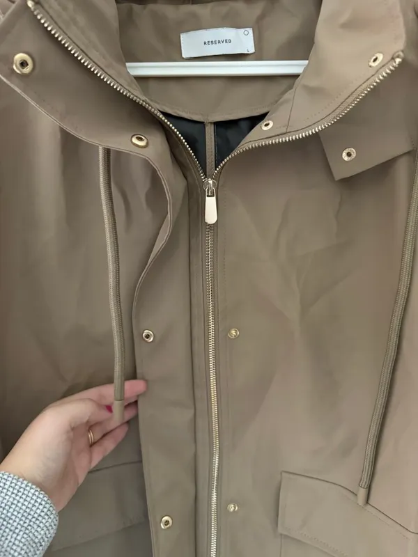 Reserved Oversized Long Hooded Raincoat Women’s L Tan - Image 5