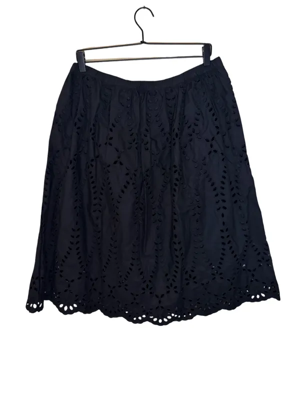 Frank & Eileen Gracie Black Eyelet Midi Skirt NWT XL - Image 9
