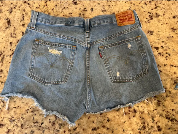 Levi’s 501 Distressed Denim Shorts - Image 2