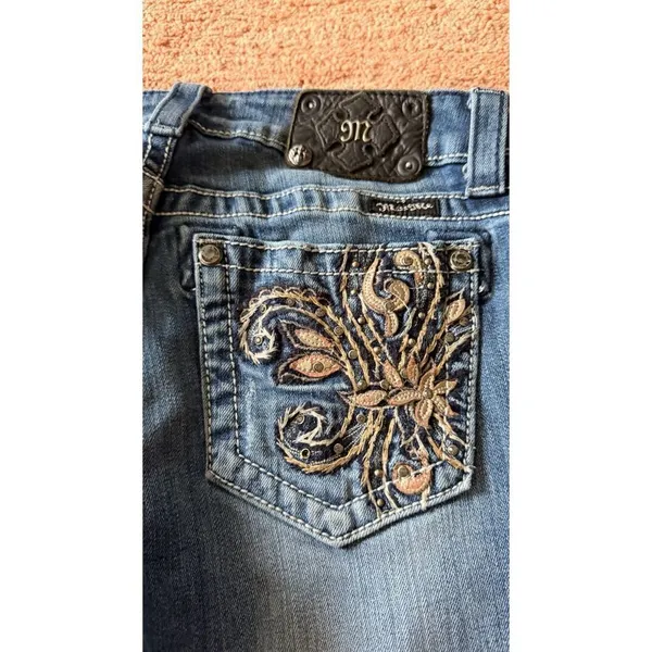 Miss Me Bootcut Jeans Size 29 Medium Wash Embroidered Back Pockets - Image 11