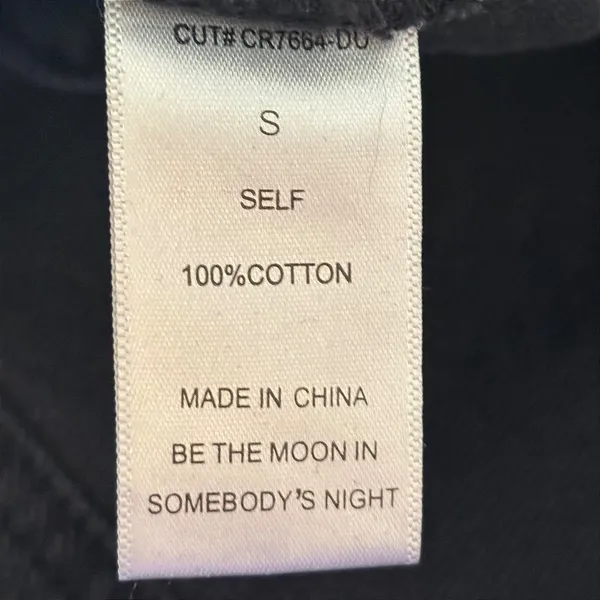 Crescent Black Denim Utility Jumpsuit Elastic Waist Button Front Small CR7664-DU - Image 4