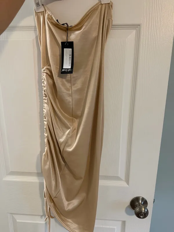 Champagne Nasty Gal Mini Dress - Image 2