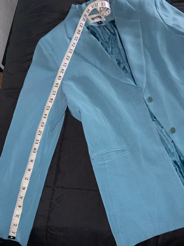 Kasper Teal Blazer Skirt Set - Image 2