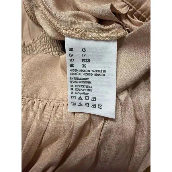 American Eagle Blush Pink Satin Maxi Skirt XS Elastic Waist - Image 4