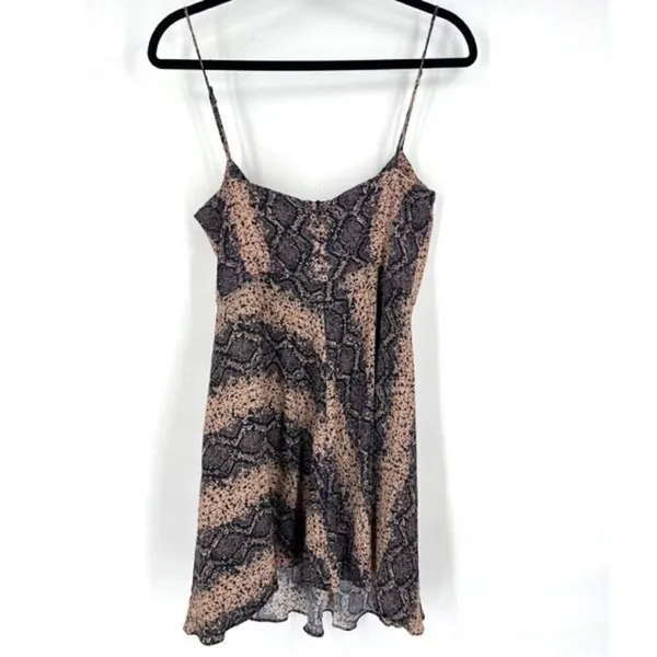 Blue Life Women's Snake‎ Print Sweetheart Corset V-Neck Mini Dress Brown Medium - Image 4