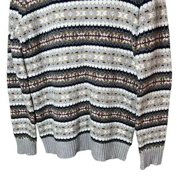 American Eagle Mens Super Soft Fair isle Crew Neck Sweater Large Tall - Image 3