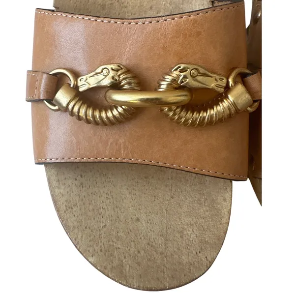 Tory Burch Jessa Leather Wood Sandals Size 8‎ - Image 3