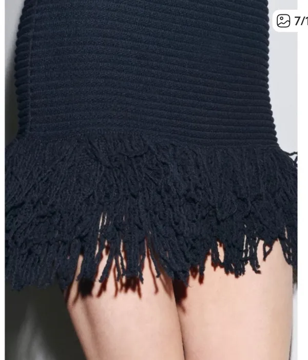 ZARA Fringe Dress Navy Blue - Image 2