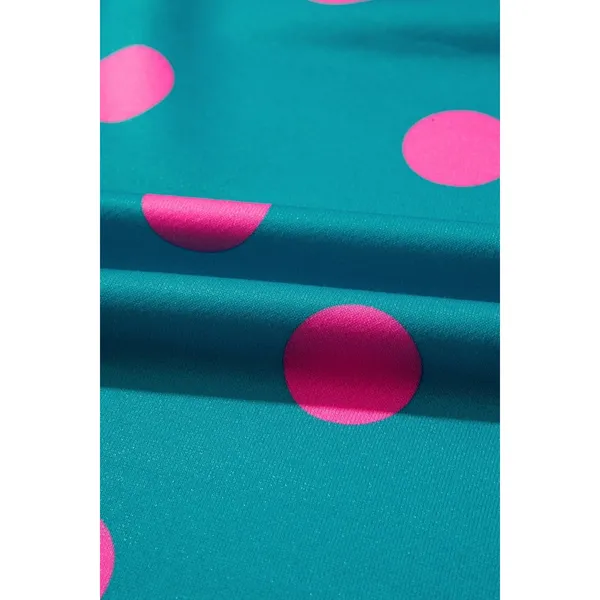 Polka Dot Contrast Patchwork Round Neck Baggy Sweatshirt - Small - Image 9