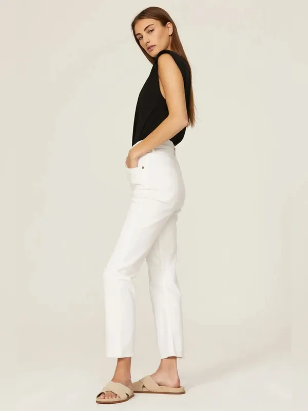 Agolde Riley Cropped White Jeans - Image 2