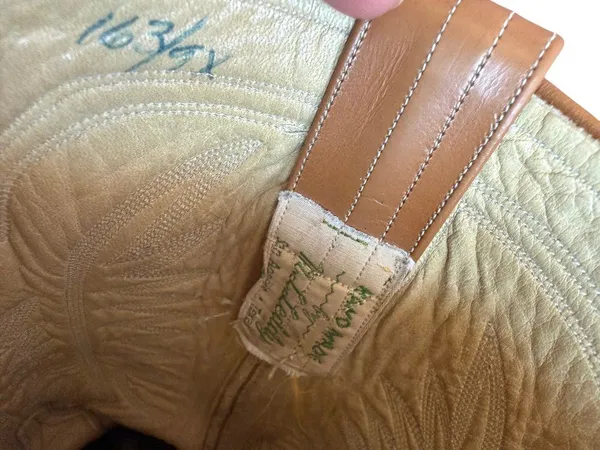 M.L. Leddy & Sons Tan Leather Handmade Western Cowboy Boots Rodeo Size 7 Women's - Image 13