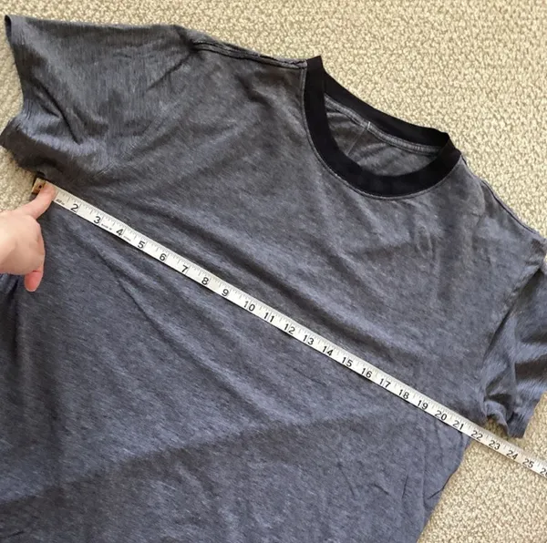 LULULEMON All Yours Boyfriend Tee Micro Stripe Black White Size 8 10 Cotton EUC - Image 5