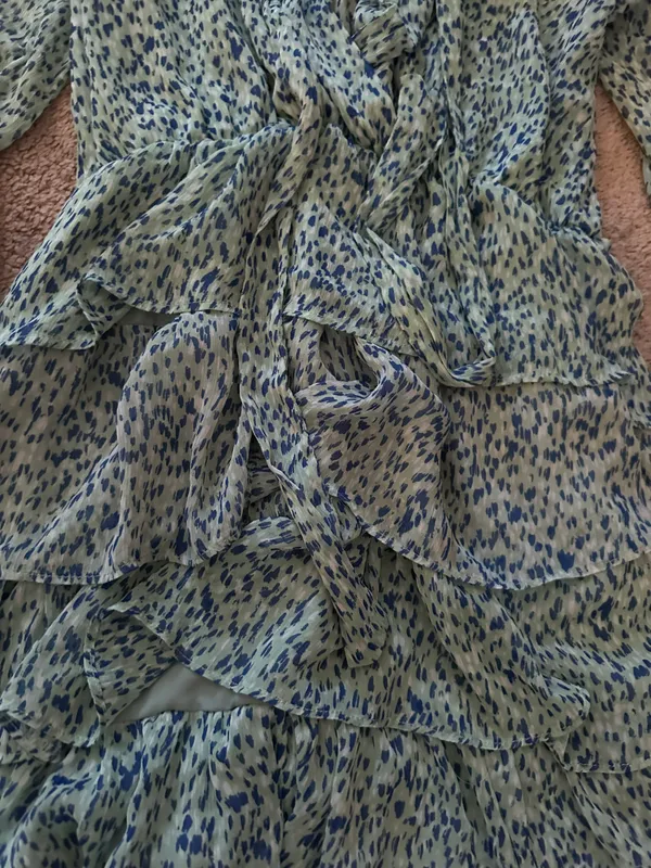 ZARA Blue/Teal leopard print dress - Image 2