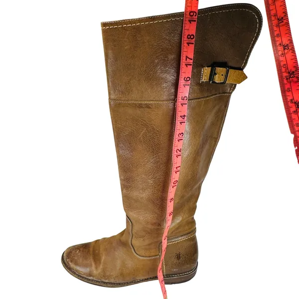 Frye Paige Tall Riding Boots Women's 9.5B Tan Leather Classic‎ Equestrian Chic - Image 5