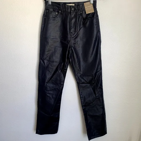 NWT Madewell The '90s Straight Jean in Coated Midnight Blue‎ Foil NN461 - Image 3